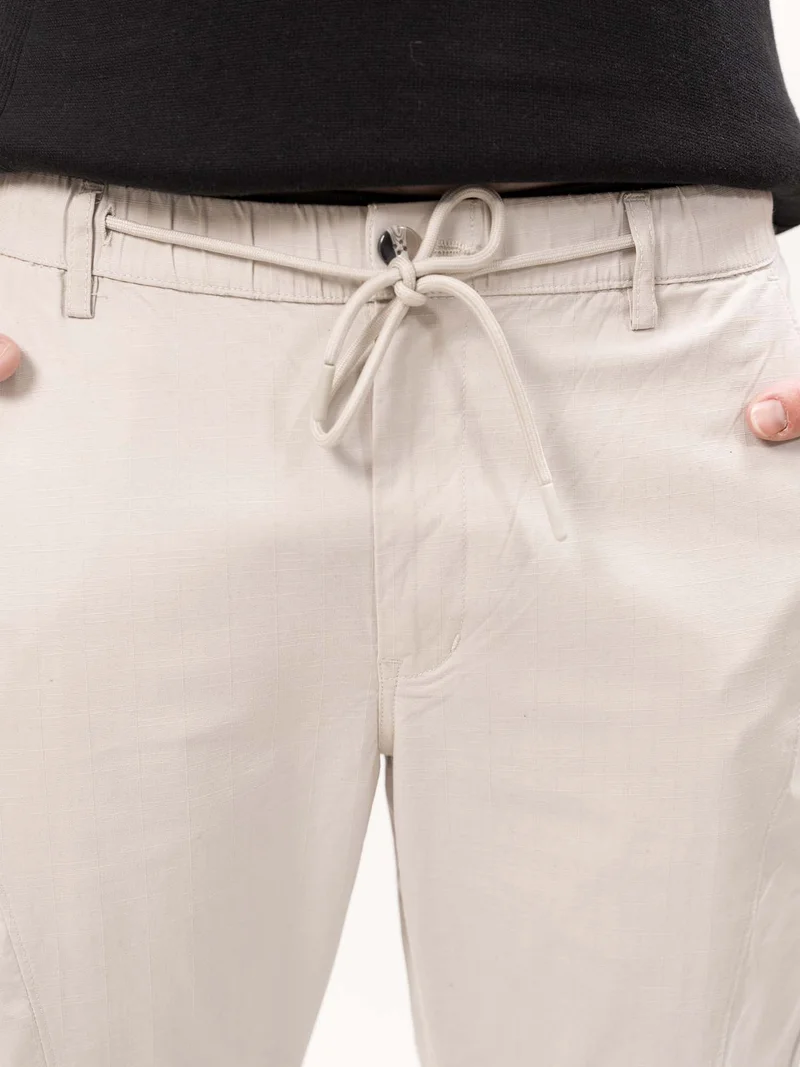 Maniac  Maniac Mens Cut and Sew Solid Light Grey Cotton Trackpant for Men | Best Price UAE